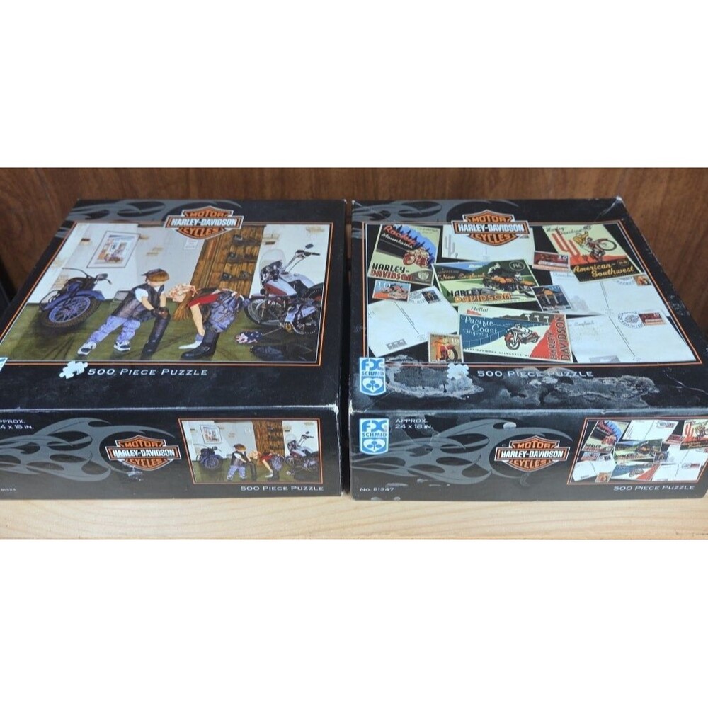 Harley Davidson Motor Cycle 500 Piece Puzzles Set of 2 Jigsaw Puzzles